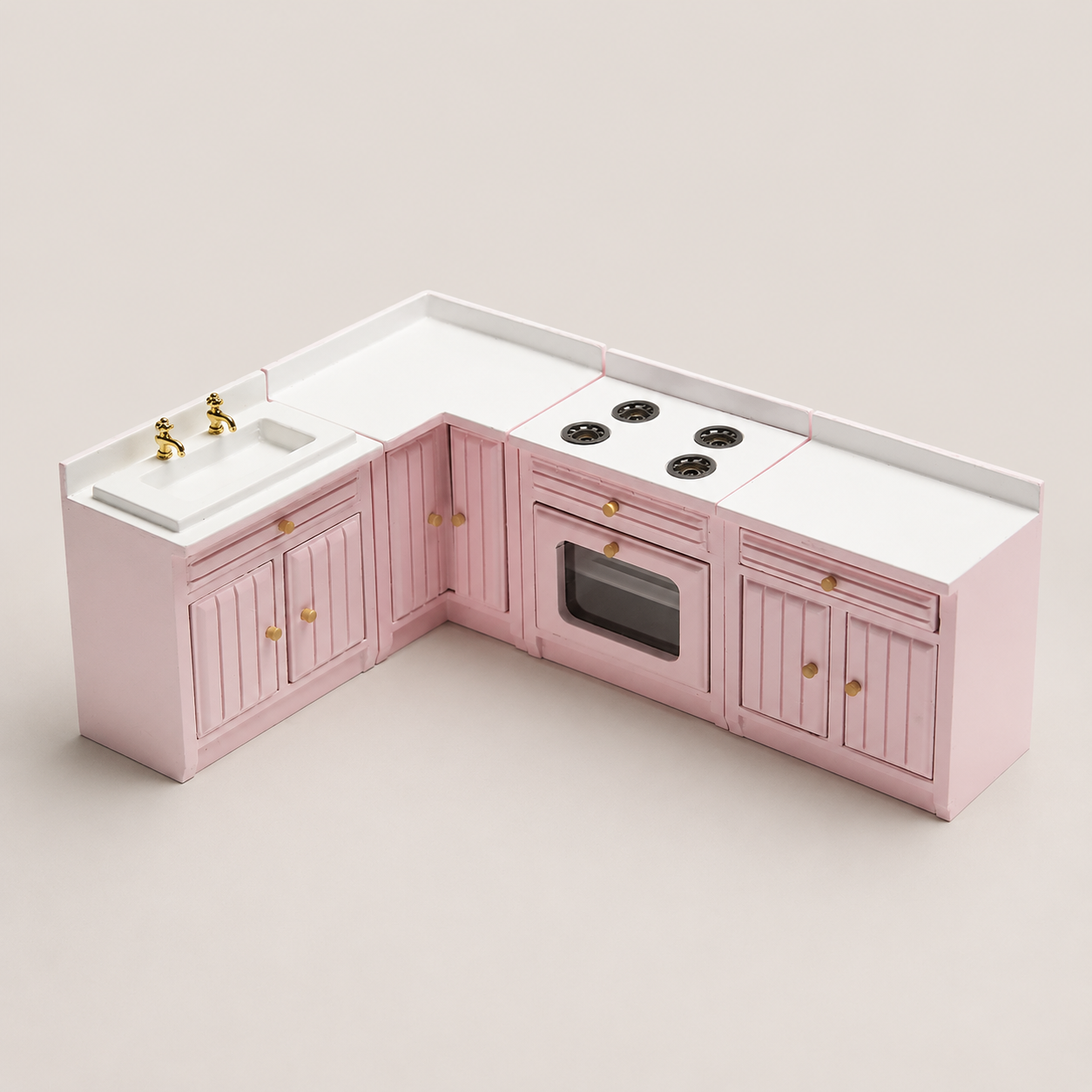 1:12 Mini Dollhouse Kitchen Pretend Play Cabinet Miniature Food Toy Model Kitchen Counter Sink Counter set set 合